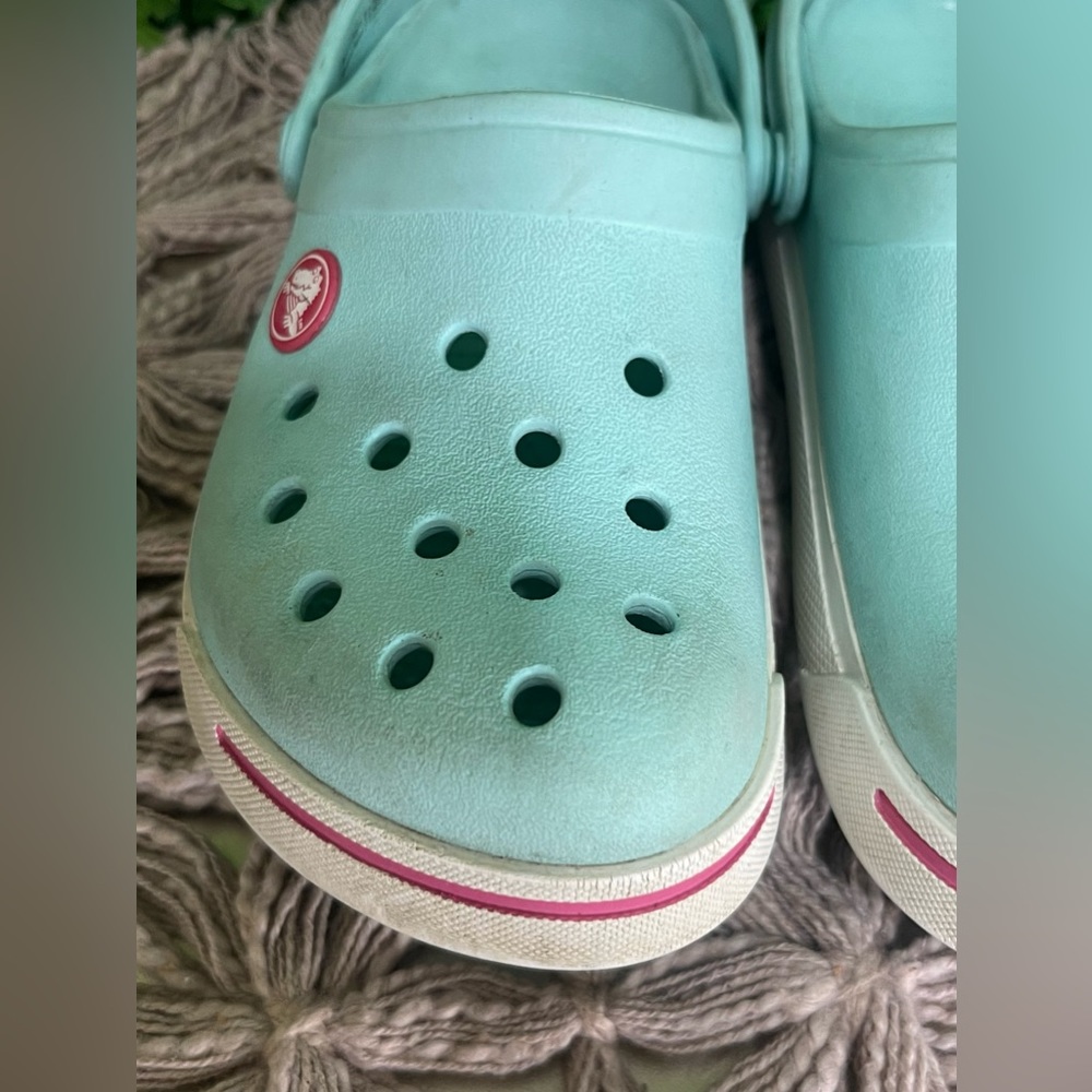 Crocs Kids Crocband Clogs Ice Blue and Candy Pink Size C12 C13 - Picture 7 of 10